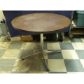 36 in. Mahogany Round Meeting Table w Chrome Base